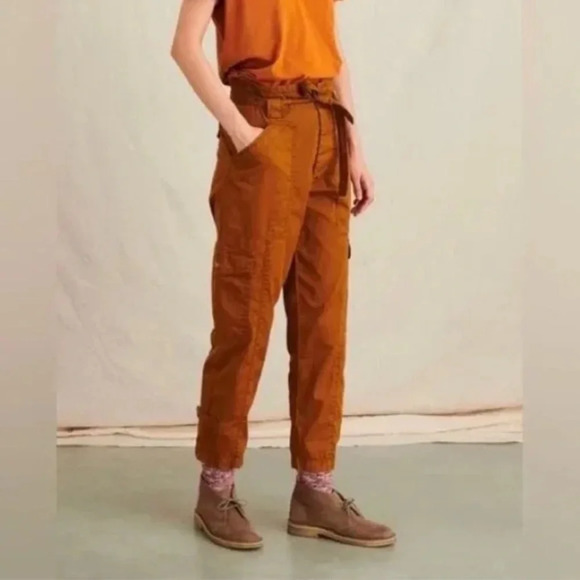 Alex Mill Pants - Alex Mill Belted Washed Expedition Pant Russet Brown Paperbag Waist Cargo